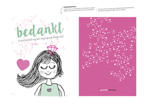 printable prinses - bedankkaartje